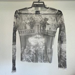 Sheer long sleeve top